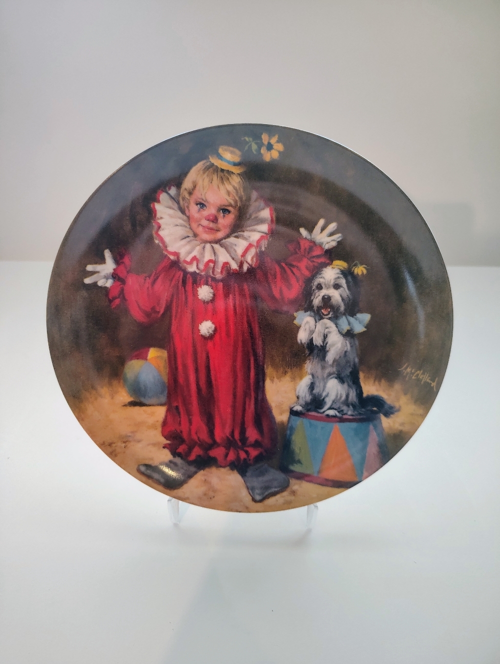 Vintage "Tommy The Clown" Collectors Plate By John McClelland. Mint Condition
